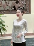 Cho Thuê Set Bà Ba Cổ Tròn Đồng Tiền Trắng (Có Bigsize)