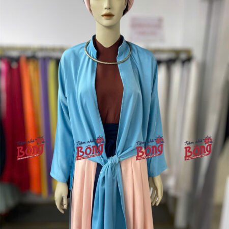 Cho Thuê Set Tứ Thân Nâu Cam Khoác Xanh (Kèm Khăn Vấn Tóc)