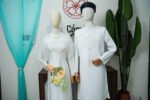 Cho Thuê Áo Dài Cưới Bách Niên Giai Lão Trắng