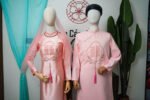 Cho Thuê Áo Dài Đôi Sẻ Tình Thâm Hồng