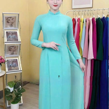 Cho Thuê Áo Dài Form Ôm Xanh Mint (Có Bigsize)