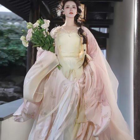 Cho Thuê Set Hán Phục Xuân Hoa Tứ Sắc Hồng