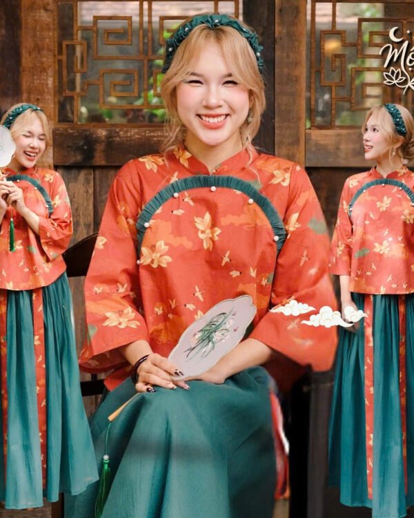 Cho Thuê Set Áo Nguyệt Nhi Viền Ngực MỘC Cam