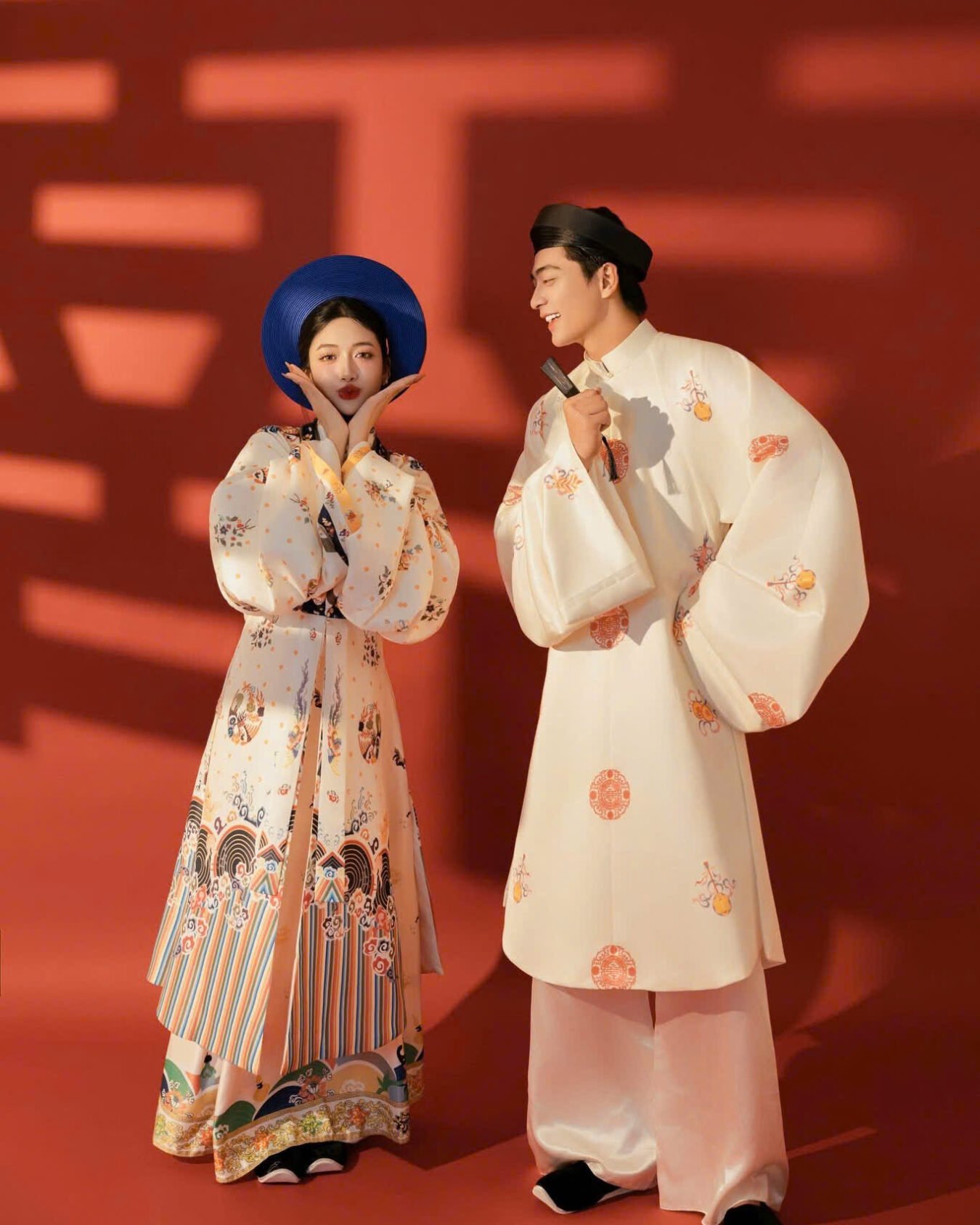 Cho Thuê Nhật Bình Couple Gấm Hoạ Tiết Kem (Kèm Mấn)