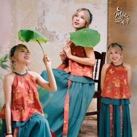 Cho Thuê Set Yếm Nguyệt Nhi Viền Cổ MỘC Cam