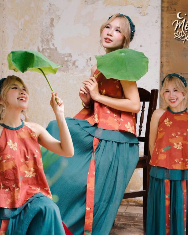 Cho Thuê Set Yếm Nguyệt Nhi Viền Cổ MỘC Cam