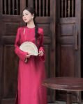 Cho Thuê Áo Dài Chi Khanh Đính Hoa Đỏ