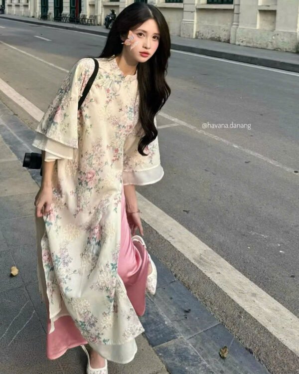 Cho Thuê Áo Dài Bách Hoa Cát Tiên HVN Kem