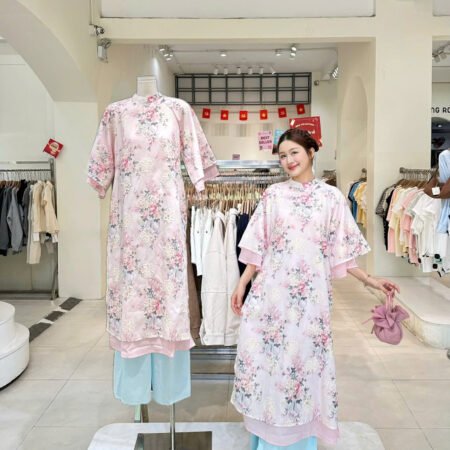 Cho Thuê Áo Dài Bách Hoa Cát Tiên HVN Hồng