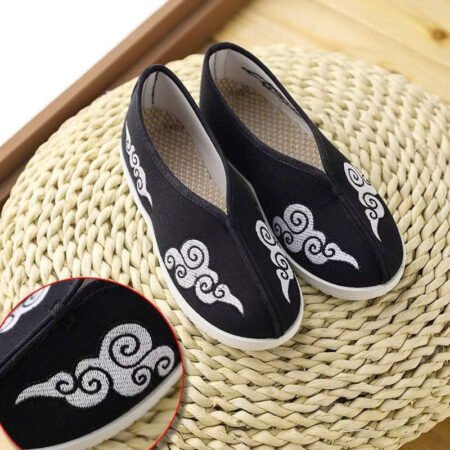 Cho Thuê Giày Cổ Trang Nam Thêu Mây Đen