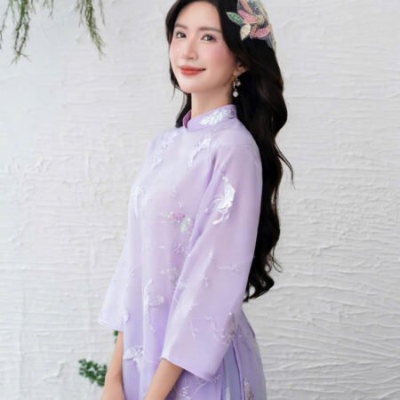 Cho Thuê Áo Dài Điệp Vũ Tím