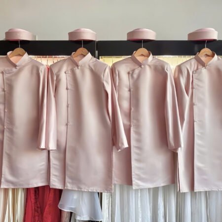 Cho Thuê Áo Dài Nam Nút Tàu Đỏ Gấm (Bưng quả)