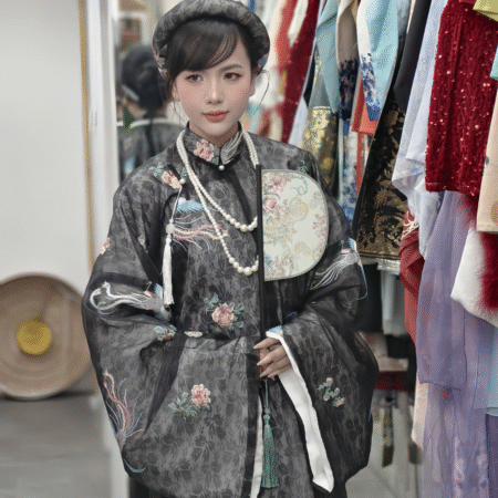 Cho Thuê Áo Tất Đen Voan Long Phụng