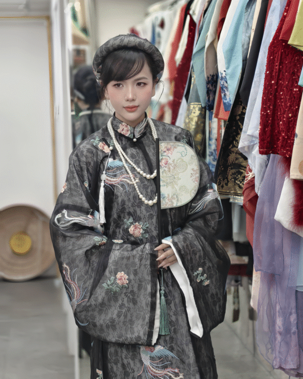 Cho Thuê Áo Tất Đen Voan Long Phụng