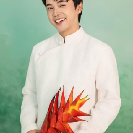 Cho Thuê Áo Dài Nam OAO Vân Nổi Trắng (Có Bigsize)