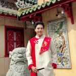 Cho Thuê Áo Dài Nam Đỏ Kem Trơn