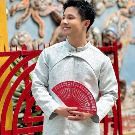 Cho Thuê Áo Dài Xanh Lá Vân Gỗ