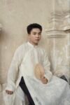 Cho Thuê Áo Dài Nam Kem Thêu Vân Mây 2 Lớp Jacob Studio