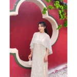 Cho Thuê Áo Dài Kem Cổ Yếm Thêu Hoa (Orimi)