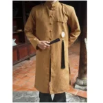 Cho Thuê Áo Dài Nâu Vân Gỗ Nút Ngọc Bội (Doziva)