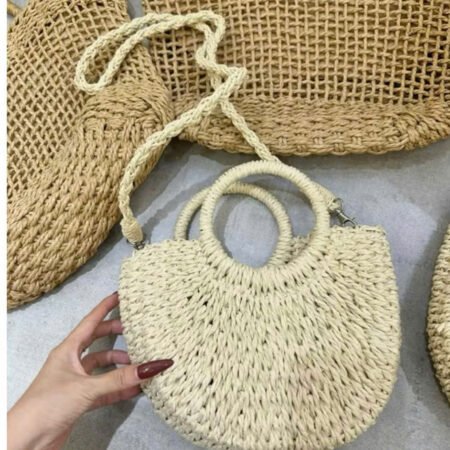 Cho Thuê Túi Cói Bán Nguyệt Quai Tròn