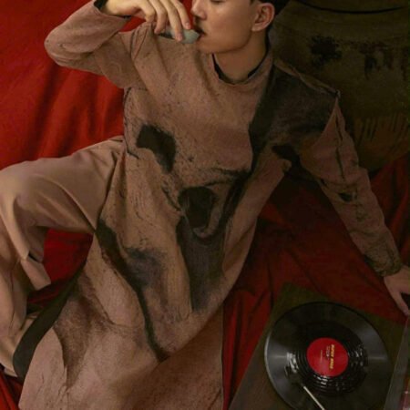 Cho Thuê Áo Dài Nam Nâu Đen Magnus Voan 2 Lớp L