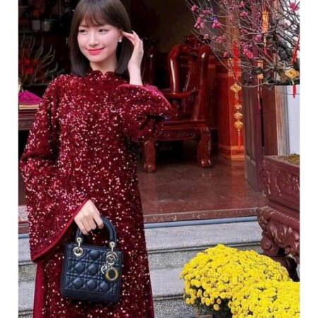 Cho Thuê Áo Dài Nữ Đỏ Chu Sa