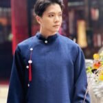 Cho Thuê Áo Dài Nam Xanh Dương Nút Sao