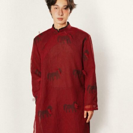 Cho Thuê Áo Dài Nam Đỏ Du Mã Tơ Mùng Magnus