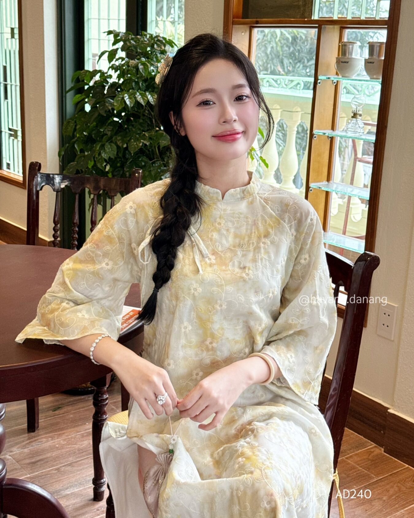 Cho Thuê Áo Dài Nữ Kem Đông Mai Havana (Có Bigsize)