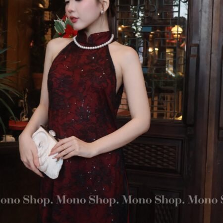 Cho Thuê Áo Yếm Đỏ Phối Ren 2 Tà