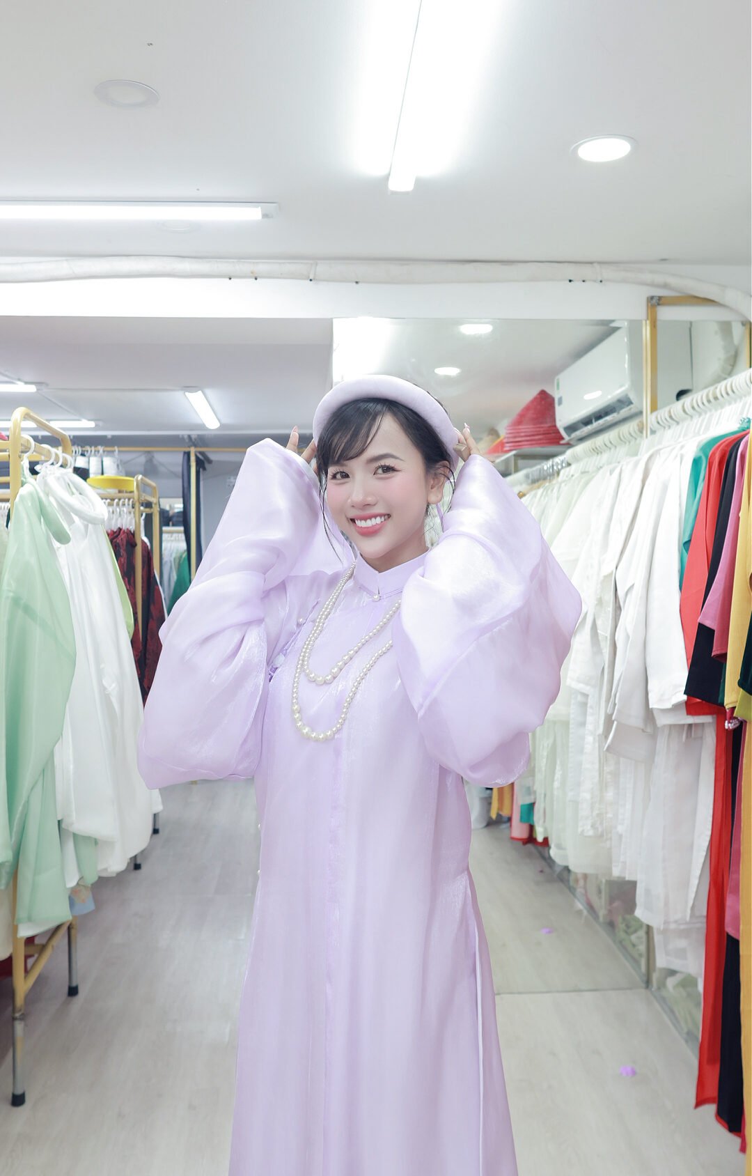 Cho Thuê Áo Tấc Tím Nhạt