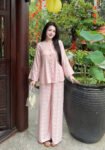 Cho Thuê Pháp Phục Hồng Gấm Nút Giữa