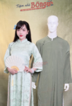 Cho Thuê Áo Dài Bưng Quả Nữ Cổ Trụ Xanh Ngọc Tây Thi