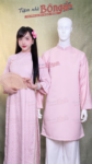 Cho Thuê Áo Dài Bưng Quả Nữ Hồng Viền Cổ Hoa Gió