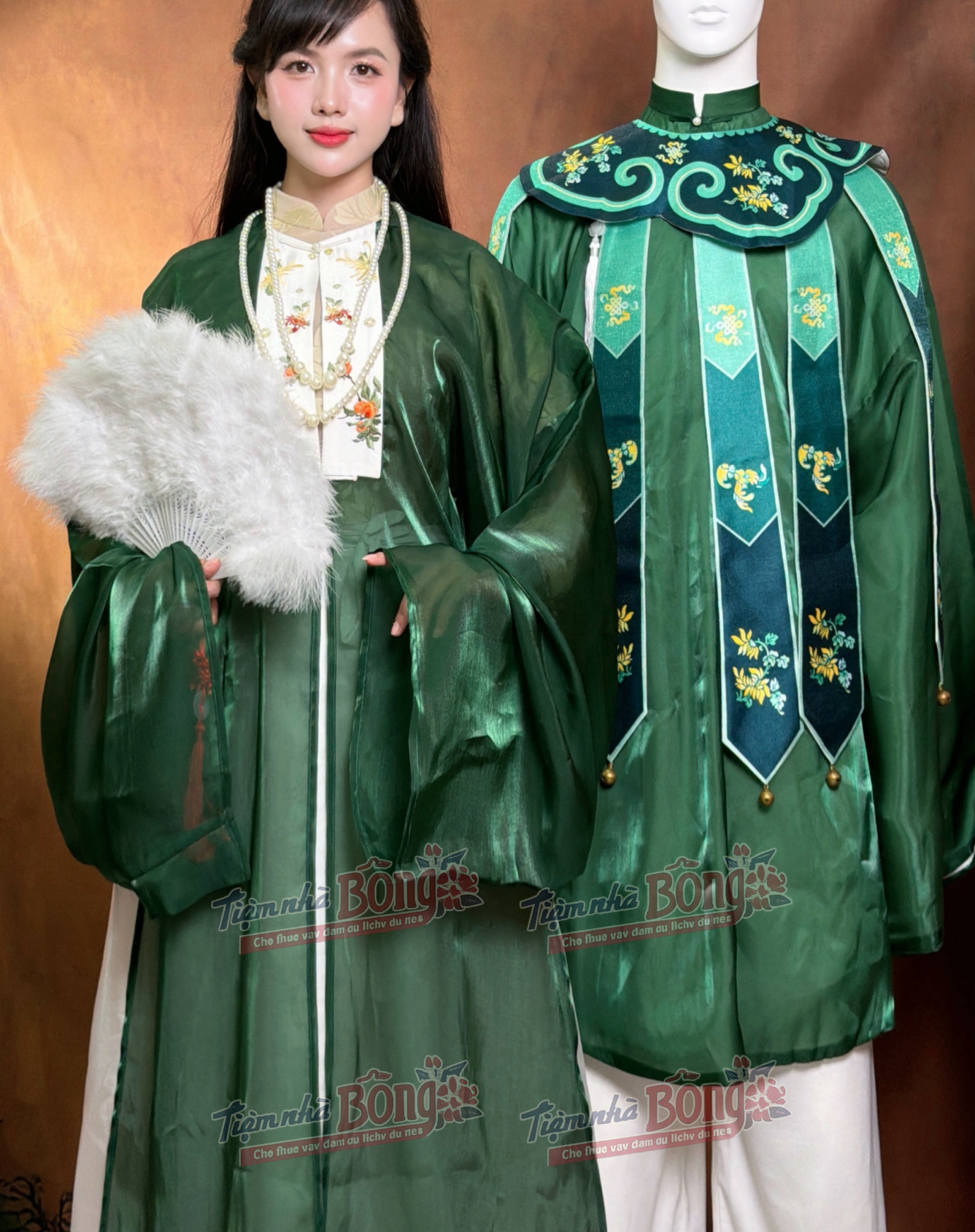 Cho Thuê Áo Bình Lĩnh Xanh Tơ Sống