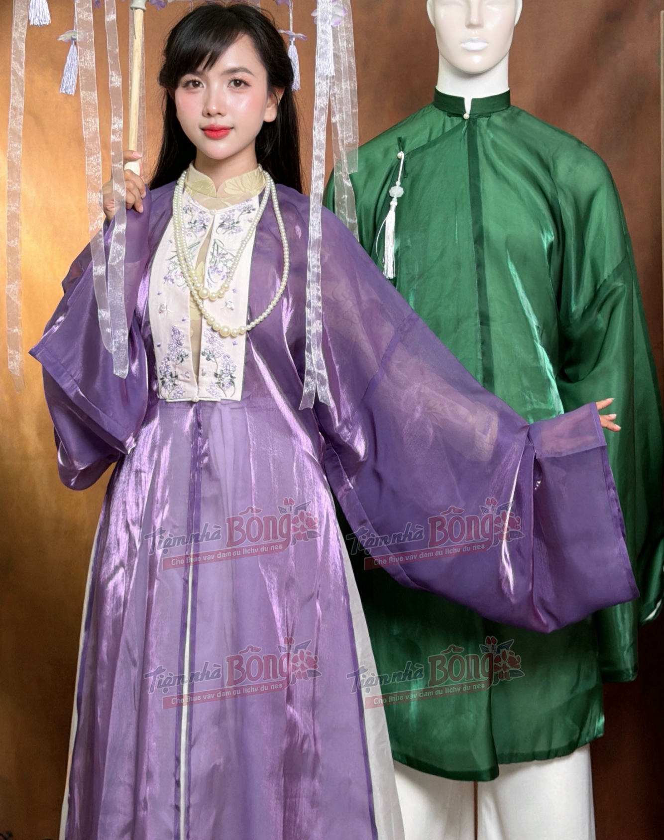 Cho Thuê Áo Bình Lĩnh Tím Tơ Sống
