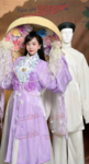 Cho Thuê Áo Nhật Bình Tím Cổ Hoa Tơ Sống