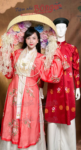 Cho Thuê Áo Nhật Bình Đỏ Thêu Mẫu Đơn Tơ Sống