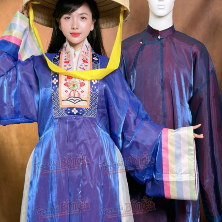 Cho Thuê Áo Nhật Bình Xanh Tím Tơ Sống