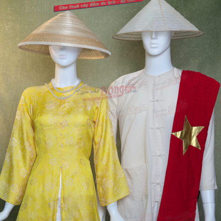Thuê Áo Bà Ba Nam Kem Nút Ngọc
