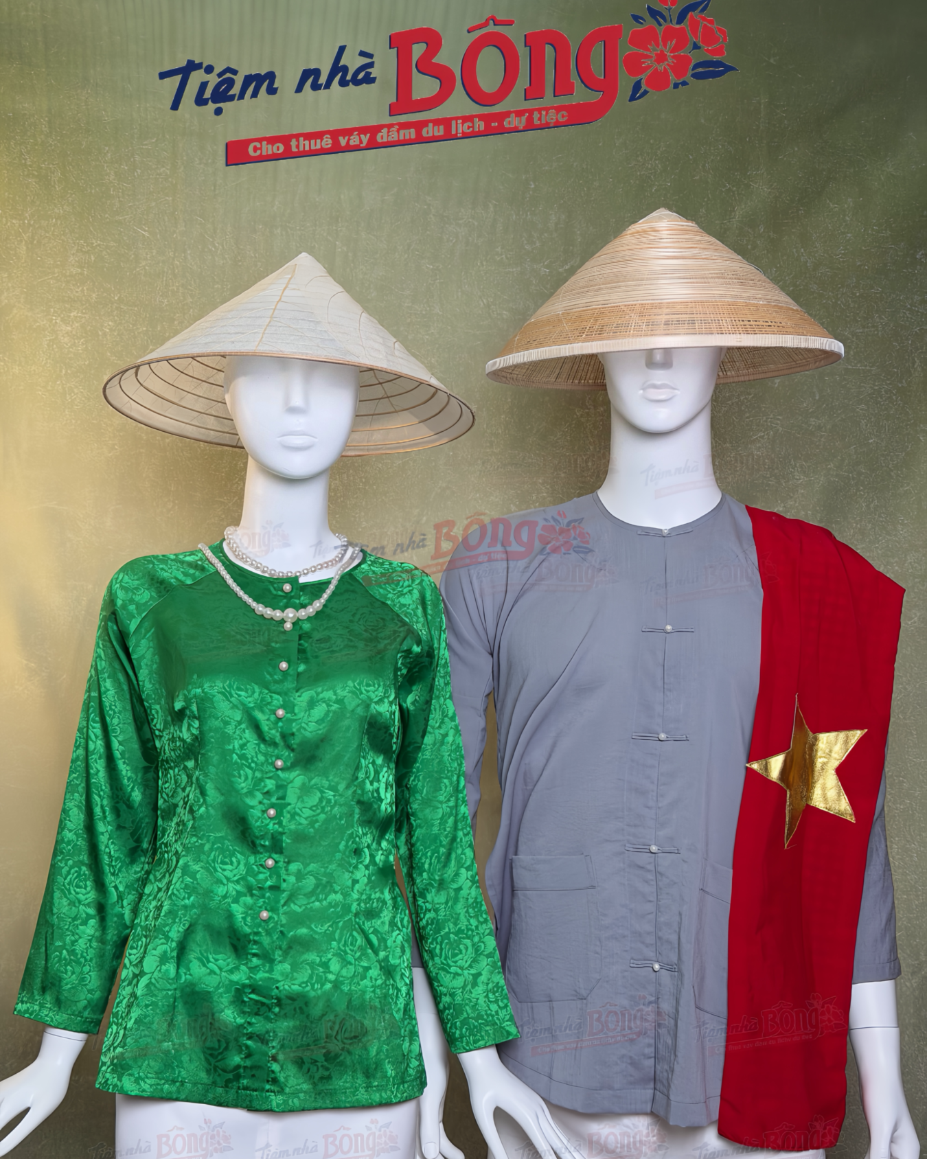 Cho Thuê Áo Bà Ba Nam Xám