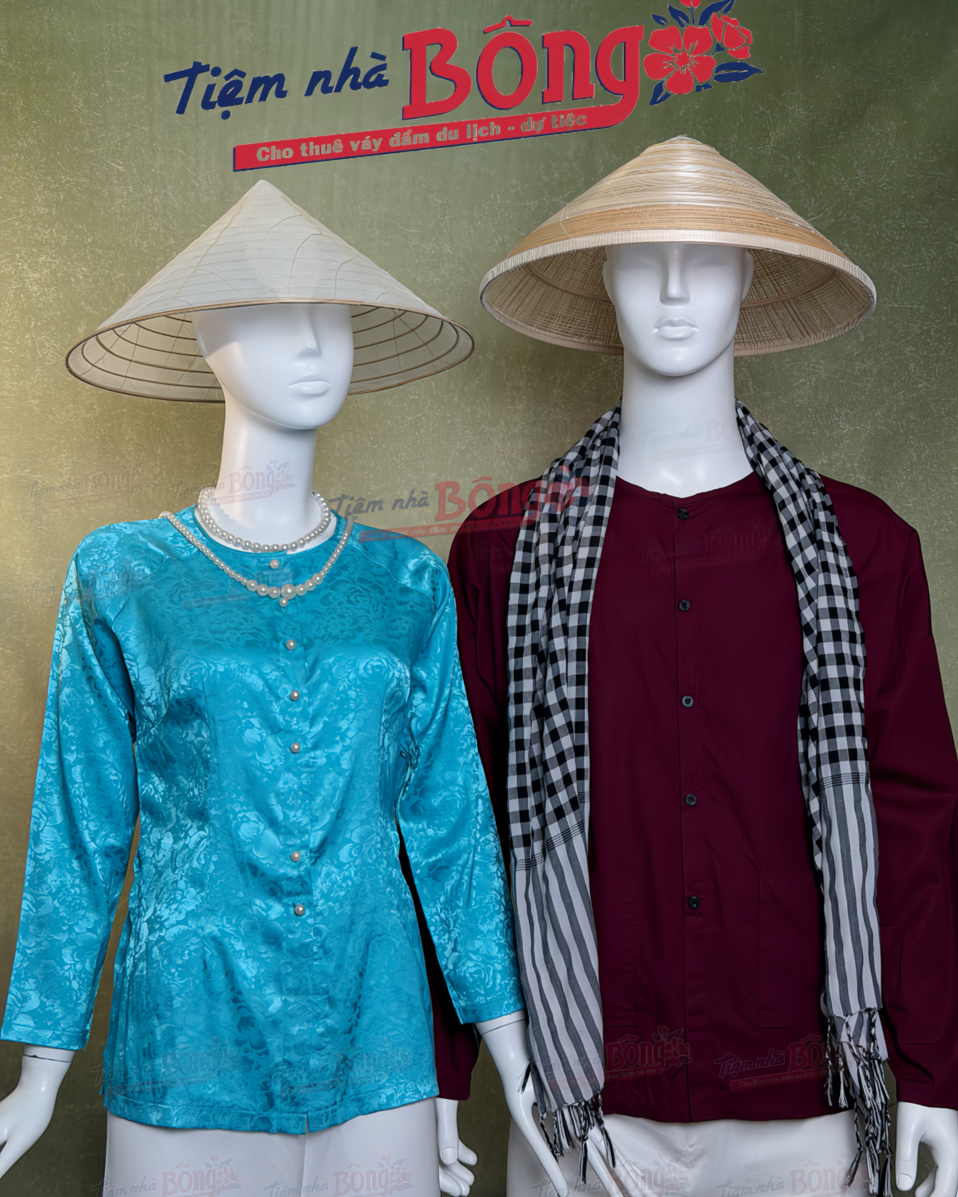 Cho Thuê Áo Bà Ba Nam Nâu Đậm