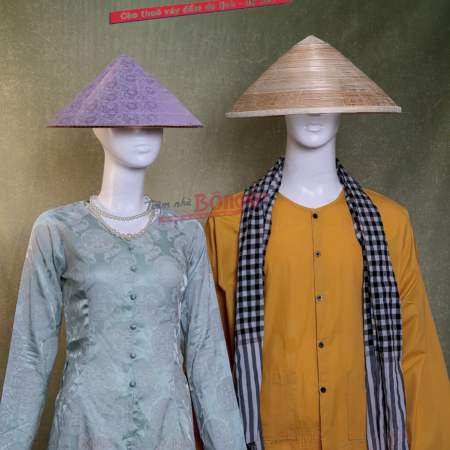 Thuê Áo Bà Ba Nam Vàng Đậm