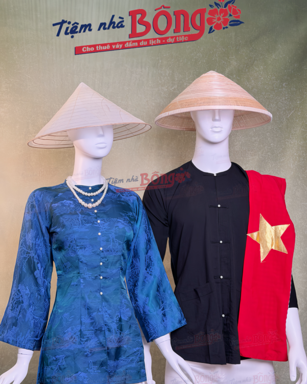 Cho Thuê Áo Bà Ba Nữ Xanh Dương Form Ôm