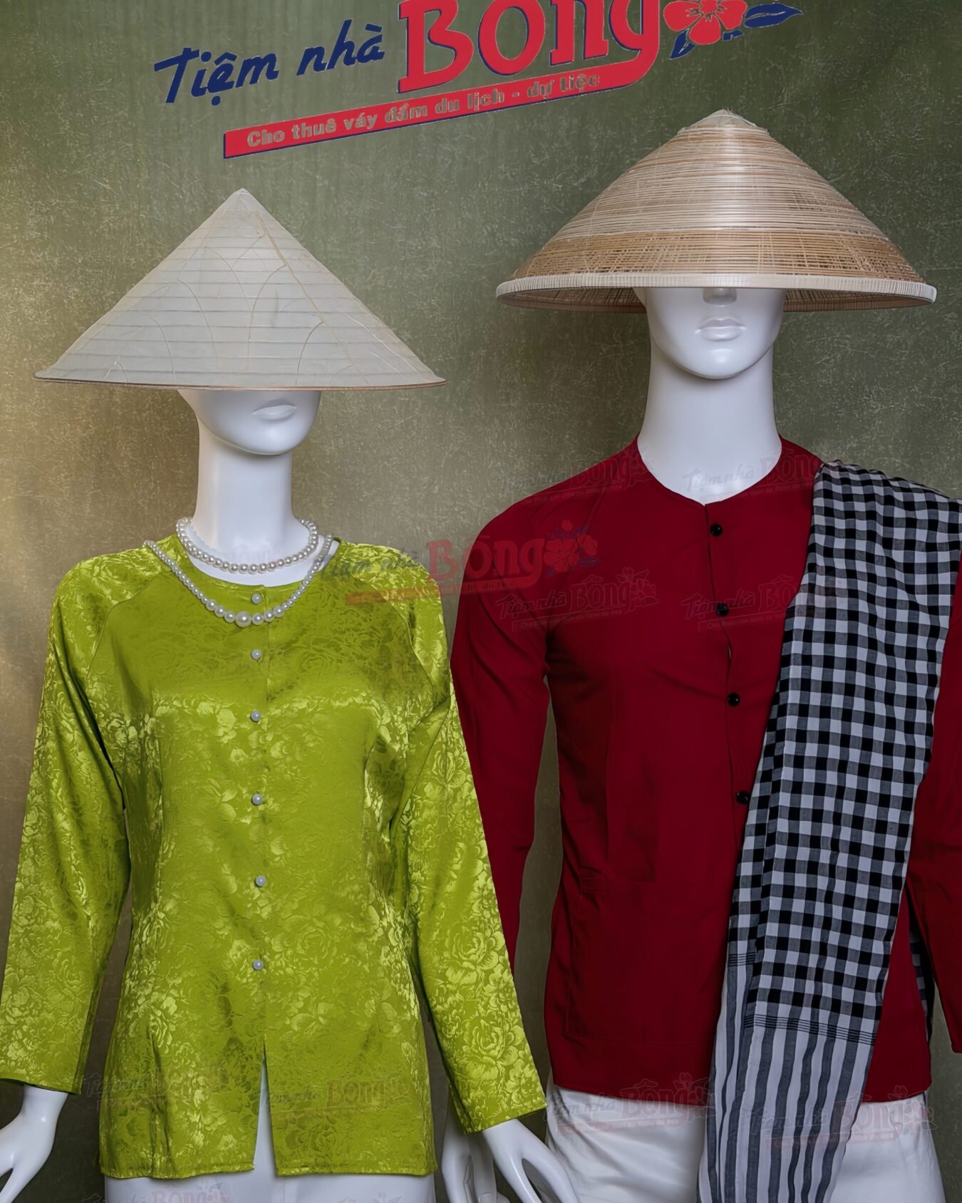 Cho Thuê Áo Bà Ba Nam Đỏ Đậm