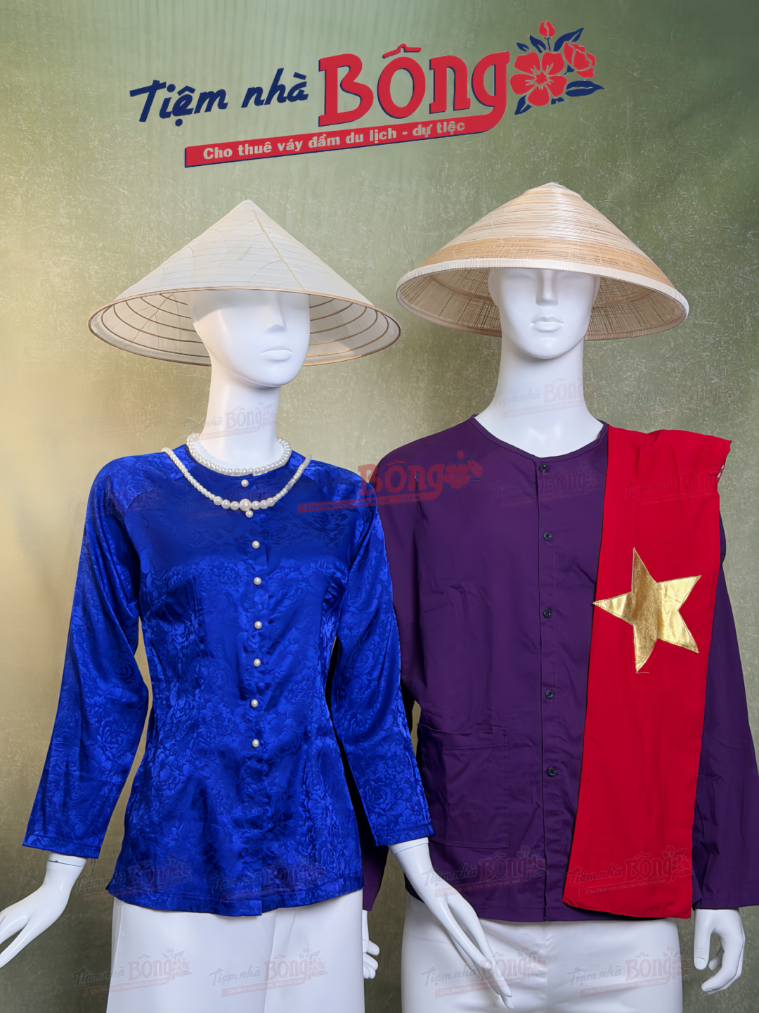 áo bà ba nữ xanh dương