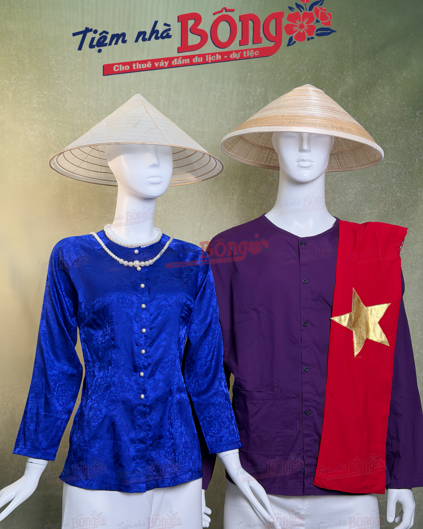 áo bà ba nữ xanh dương