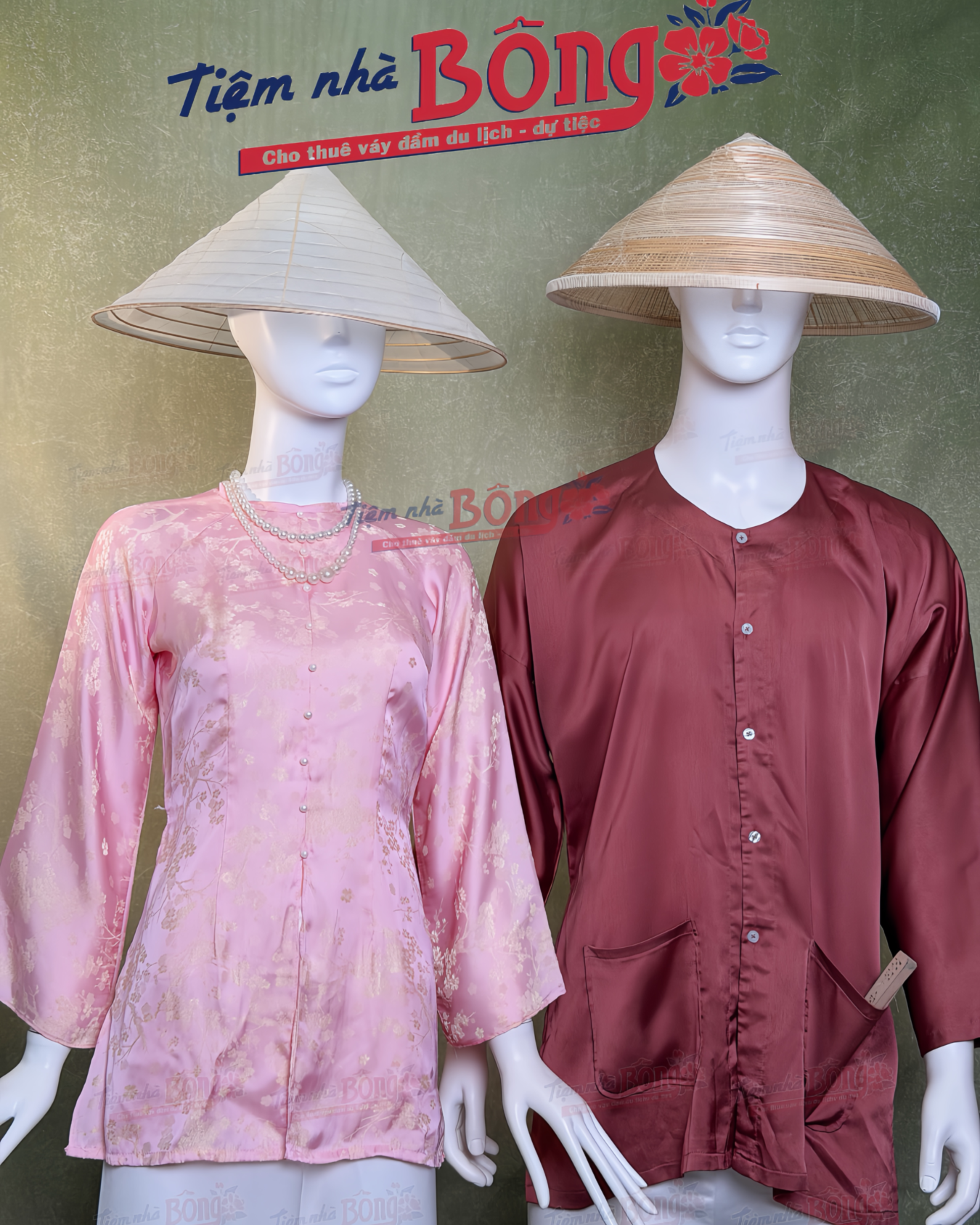 Cho Thuê Áo Bà Ba Nam Nâu Đỏ