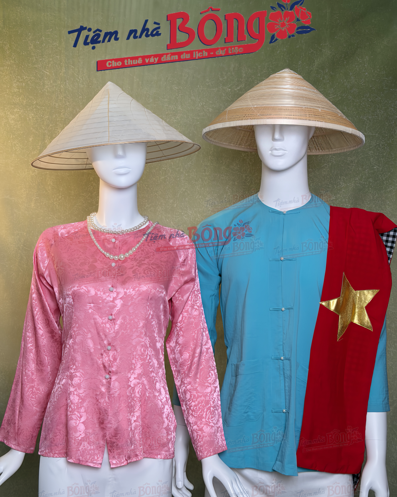 Cho Thuê Áo Bà Ba Nam Xanh Da Trời